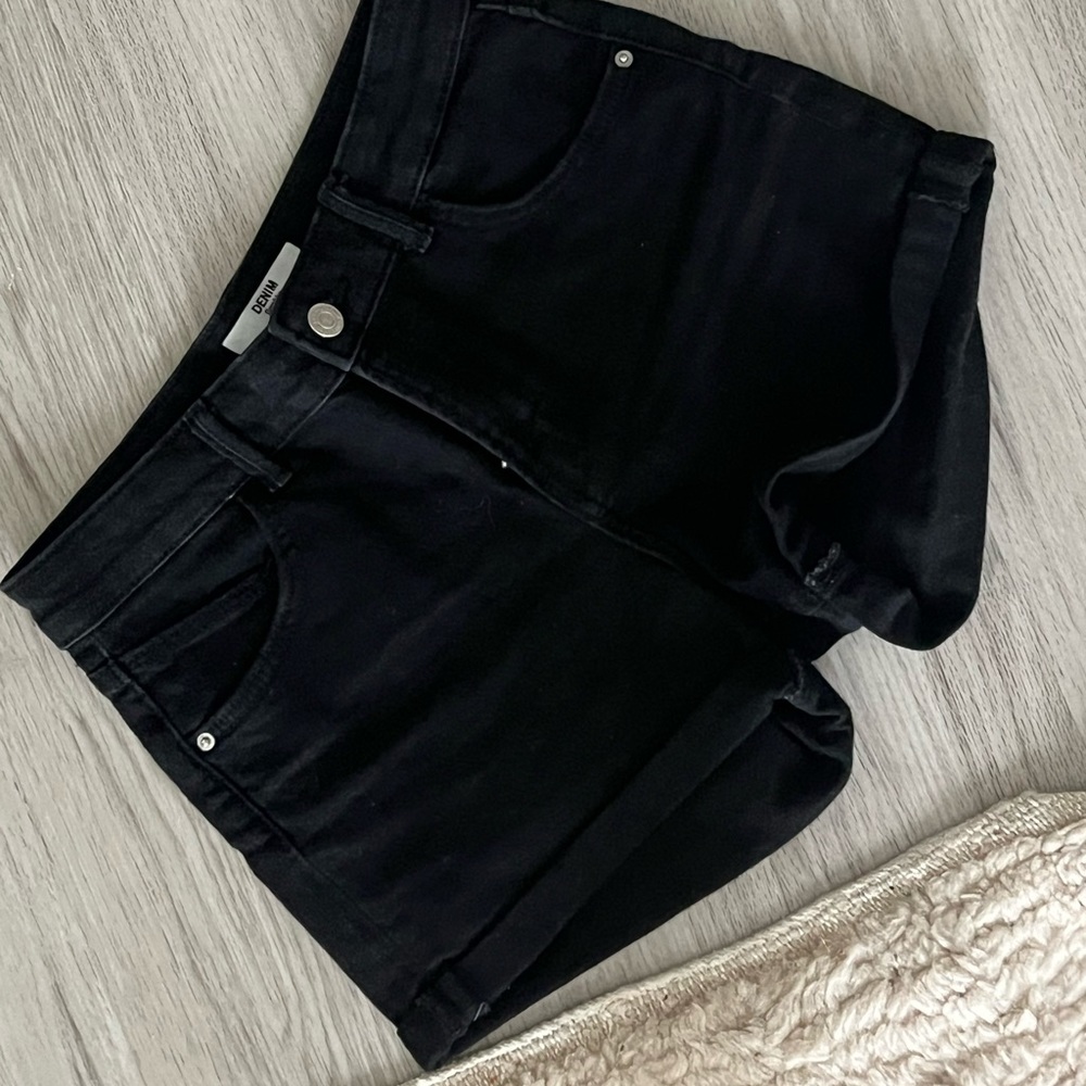 Black mini shorts